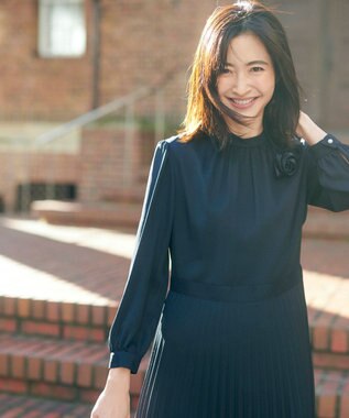 23区 サテンコサージュ ネイビー系