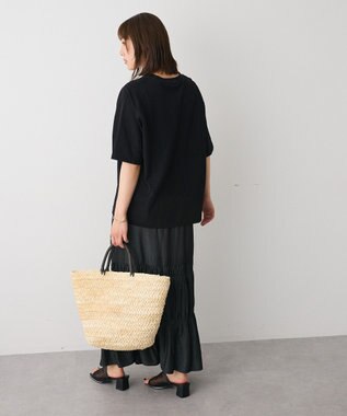 CRAFT STANDARD BOUTIQUE カットクレープワイドキリカエTシャツ Black