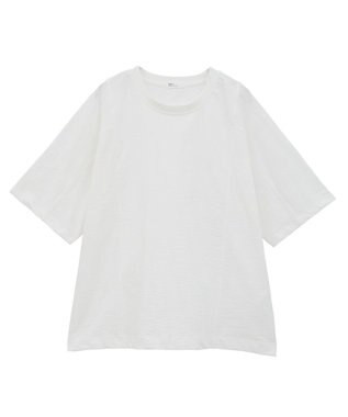 CRAFT STANDARD BOUTIQUE カットクレープワイドキリカエTシャツ White