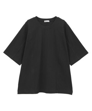 CRAFT STANDARD BOUTIQUE カットクレープワイドキリカエTシャツ Black