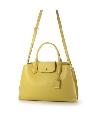 UNBILLION perche ゴートユーティリティヒネリかぶせA4トート イエロー