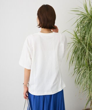 CRAFT STANDARD BOUTIQUE カットクレープワイドキリカエTシャツ White