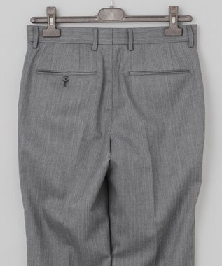 GOTAIRIKU 【御幸毛織】ドライスピナーツイルストレッチスーツ_グレーストライプ ライトグレー系1