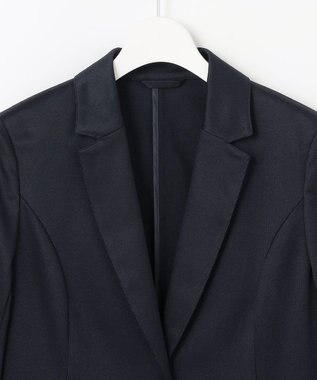 J.PRESS LADIES L 【洗える・吸水速乾】セオアルファピケストライプ テーラード ジャケット ネイビー系