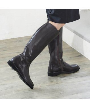 MODE ET JACOMO <carino>【レイン対応】タンクソールロングブーツ ダークブラウン