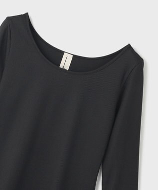 GRACE CONTINENTAL テレコボートネックトップ ブラック