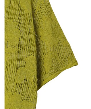 Green Parks 花柄メッシュニットプルオーバー Lime Green