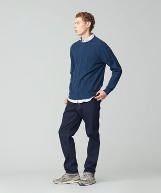 J.PRESS MEN 【FLEX YARN】ケーブルニット ブルー系