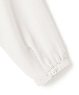 23区 S 【洗える】バックサテンアムンゼン ボウタイ ブラウス ライトグレー系