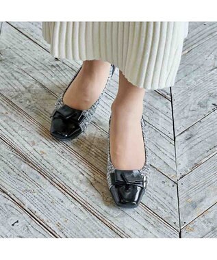 Riz raffinee <Riz raffinee>モチーフリボンパンプス ブラックキジ