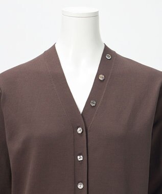 23区 S 【R(アール)】アイスニット Vネック カーディガン ダークブラウン系