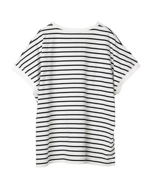 Green Parks インド綿 フレンチスリーブ前後差カットプルオーバー Border