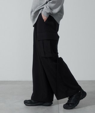 WEGO 【ウエストゴム】スーパーバギーカーゴスラックス ブラック