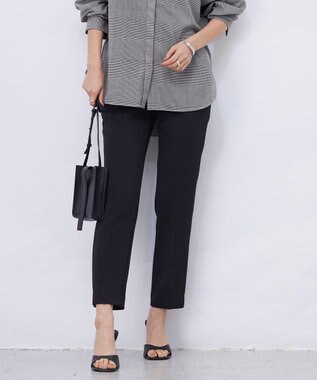 ICB 【洗える】トリプルクロスツイル スティックパンツ ブラック系