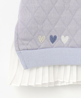 組曲 KIDS 【90-100㎝】ハートキルトジャガード トレーナー サックス系