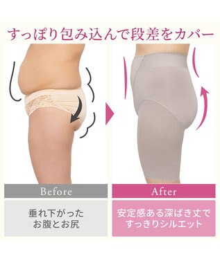 BRADELIS New York 【BRADELIS NewYork peace】綿混楽々dailyシェイプパンツ25 ガードルショーツ 1枚履き可能 ハイウエスト 補正 下着 細見え パールグレージュ