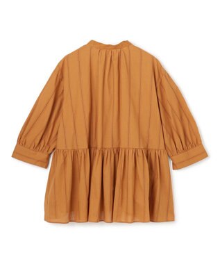 UNFILO ペプラム ギャザーブラウス キャメル