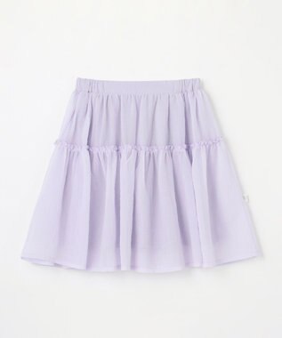 組曲 KIDS 【110-140㎝】シアーチェック スカート ラベンダー系