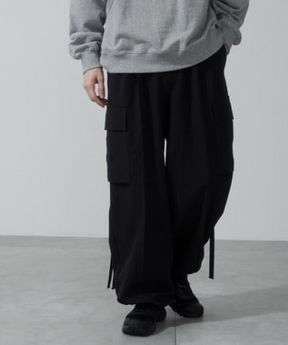 WEGO 【ウエストゴム】スーパーバギーカーゴスラックス ブラック