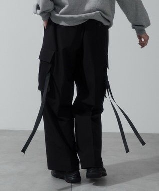 WEGO 【ウエストゴム】スーパーバギーカーゴスラックス ブラック