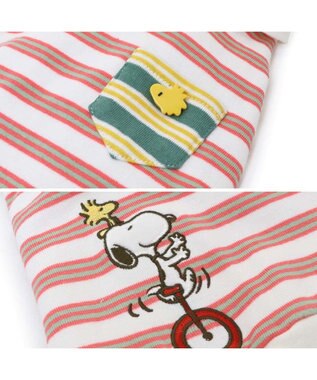 PET PARADISE スヌーピー ポロシャツ 《ボーダー》 中型犬 大型犬 ホワイト×レッド