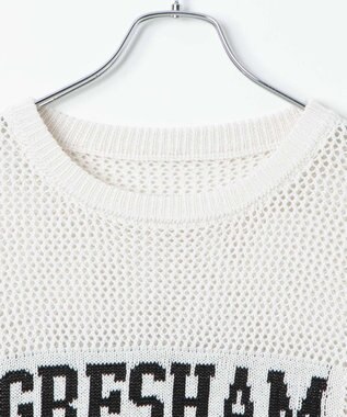 WEGO ロゴメッシュジャガードニット オフホワイト