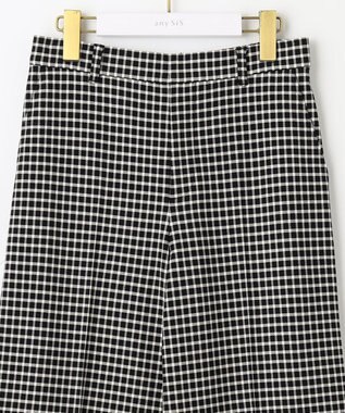 ANY SIS 【保温性あり/洗える】サーモ 2WAYストレッチ ワイドパンツ モノトーンチェック