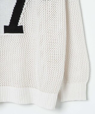 WEGO ロゴメッシュジャガードニット オフホワイト