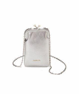 TOPKAPI 【TOPKAPI】シュリンクレザー パール チェーン ショルダー バッグ / スマホショルダー シルバー