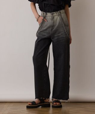 GRACE CONTINENTAL サス付zipデニムパンツ ブラック