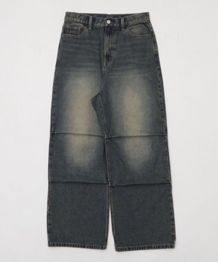 WEGO 【S～Lサイズ展開/ウエスト調整可】パラシュートデニムパンツ デニム中濃加工色