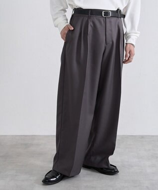 WEGO ワイドストレートスラックス グレー