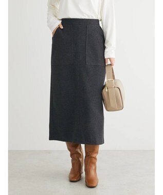 Green Parks 圧縮ポンチＩラインスカート Dark Gray