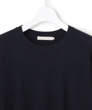 ICB ハイゲージソフトウール ニットプルオーバー ネイビー×グリーン系