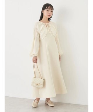 earth music&ecology ＳＥＴ２点ボレロ＋キャミワンピース Ivory