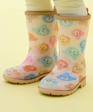 MIKI HOUSE HOT BISCUITS 【13-18cm】 カラフルビーンズ 総柄レインブーツ