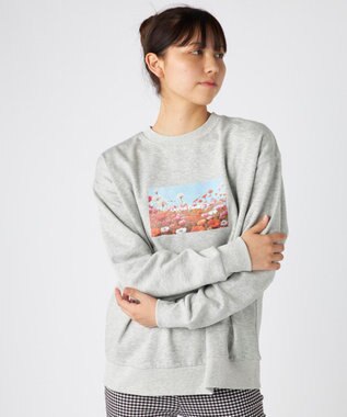 OP／FILA 【ocean pacific】Daily Cozy/あったか裏起毛フォトプリントスウェット 杢グレー