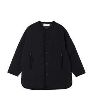 Green Parks キルティングノーカラーブルゾン Dark Navy