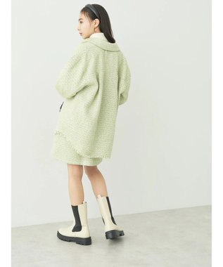 earth music&ecology ツイードシャツジャケット Lime Green