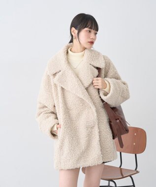 earth music&ecology ループファーコート Ivory