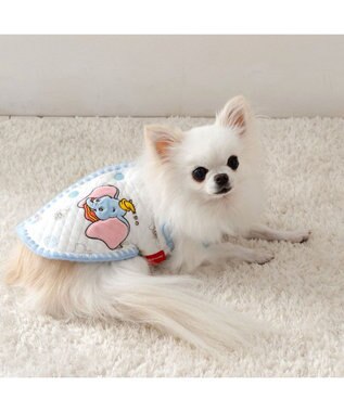 PET PARADISE ディズニー ダンボ キルトベスト 小型犬 ホワイト×ブルー