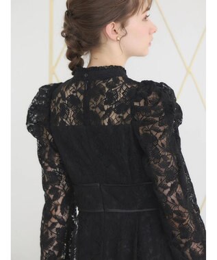 earth music&ecology 総レースワンピース Black