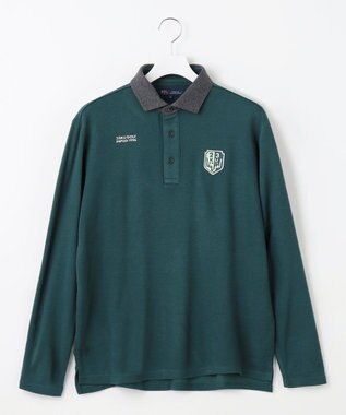23区GOLF 【MEN】【吸湿発熱】グランサーモカノコ ポロシャツ ダークグリーン系
