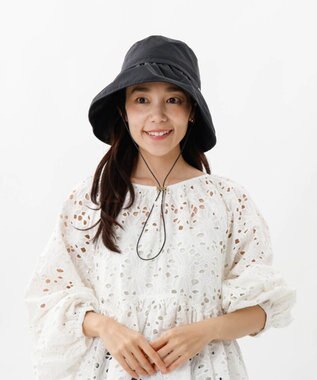 AURORA 【 Beaurance （ビューランス）】サマーシールドはっ水カサブランカ風クロッシェハット ブラック