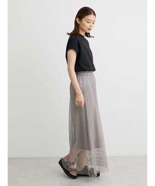 Green Parks ・ＥＬＥＮＣＡＲＥ　ＤＵＥ　メッシュギャザースカート Gray