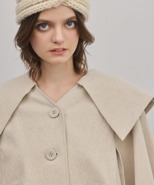 GRACE CONTINENTAL リネンオックスケープジャケット ベージュ