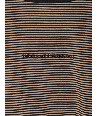 AMERICAN HOLIC 刺繍ロゴボーダープルオーバー Mocha