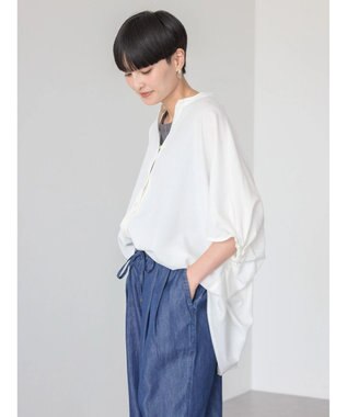 AMERICAN HOLIC 接触冷感＋ＵＶカット　ギャザースリーブブラウス Off White