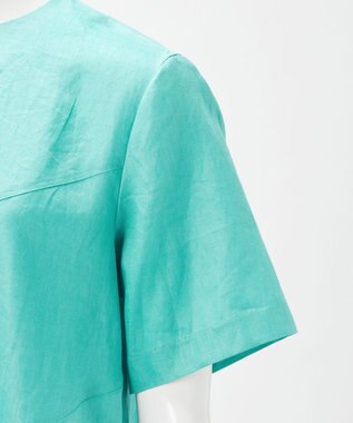 23区 【エステータ】チンツリネン Aライン フレアワンピース ターコイズブルー系