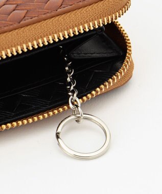 JOSEPH ABBOUD 【コインケース】カウレザー エンボスメッシュ キャメル系